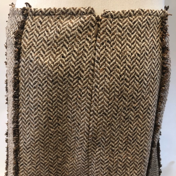 Ann Taylor LOFT brown wool silk skirt size 4 - Picture 4 of 5